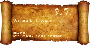 Valusek Tivadar névjegykártya