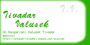 tivadar valusek business card